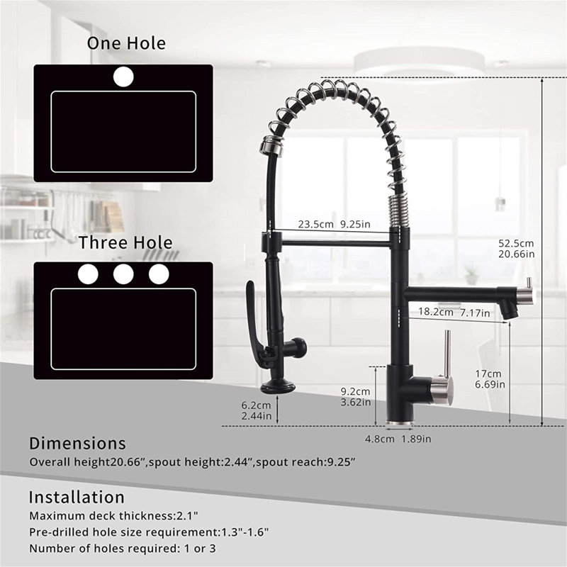 Commercial Brushed Nickel Pull Down Sprayer Kitchen Faucet