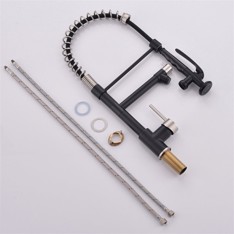 Commercial Brushed Nickel Pull Down Sprayer Kitchen Faucet