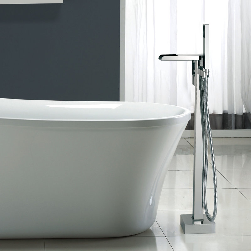 Infinity Chrome 1-Handle High-Arc Freestanding Tub Faucet with Hand Shower