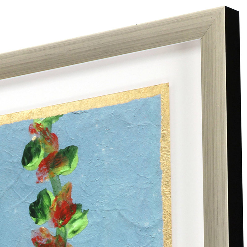 Sassy Botanica I Blue and Gold Leaf Framed Print