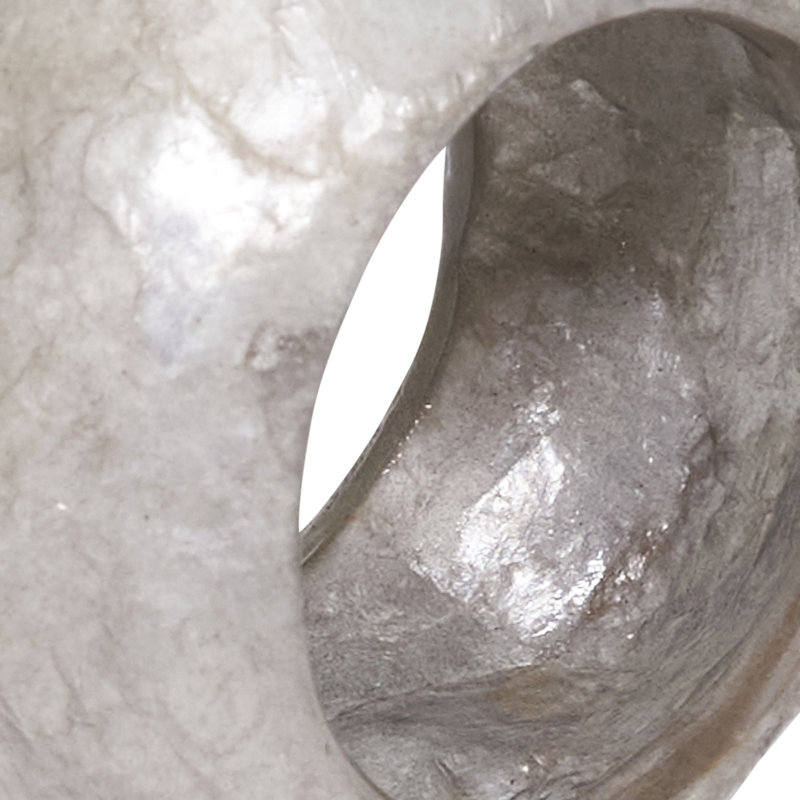 Silver Textured Capiz Napkin Rings Set of 4