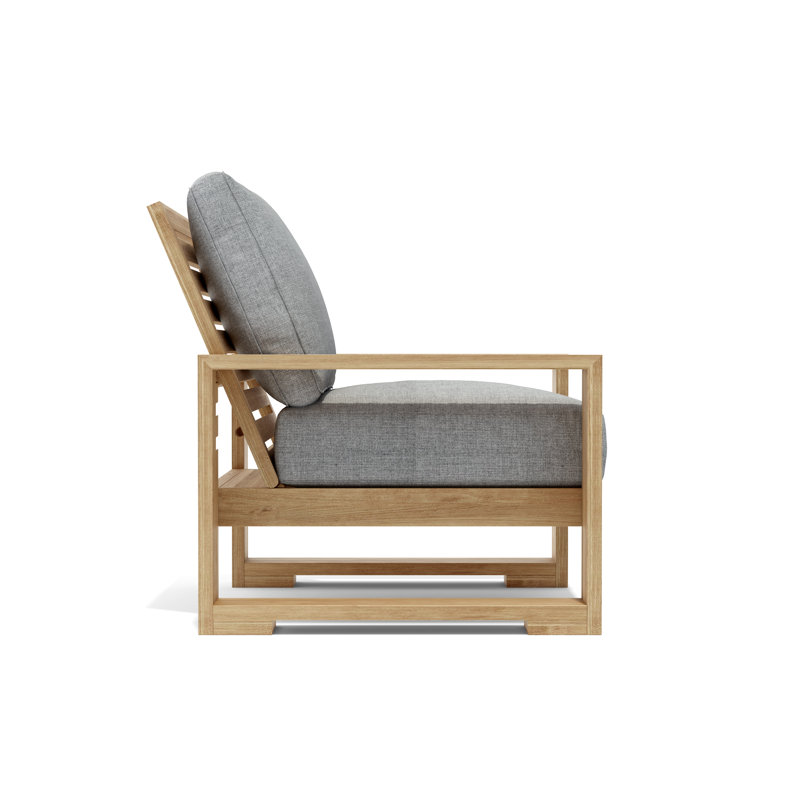 Capistrano 70'' Teak Lounge Chair with Ottoman and Cushions