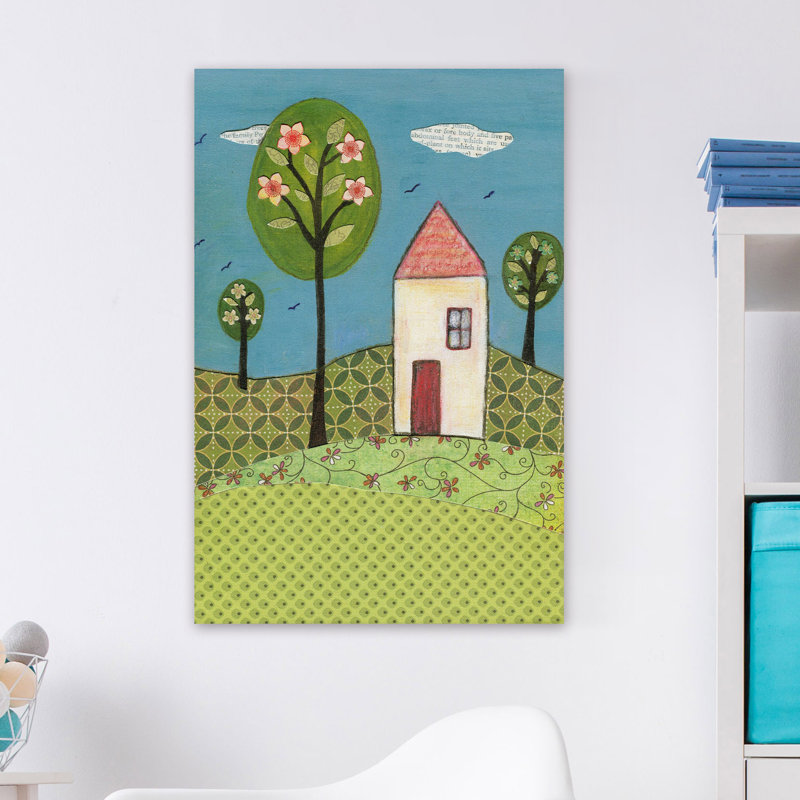 Little White House Landscape Canvas Art Print
