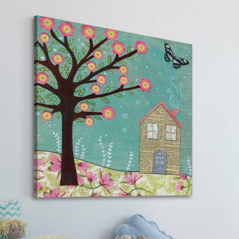 Dream House Floral Landscape Canvas Art, 20" x 20"
