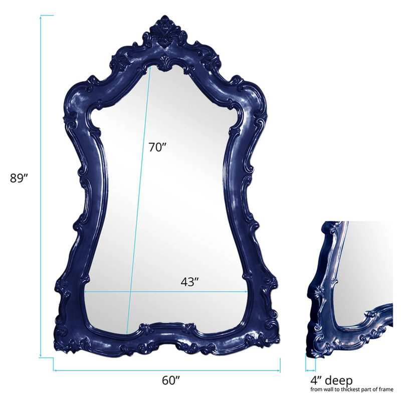 Ornate Champagne Silver Leaf Vertical Glass Mirror