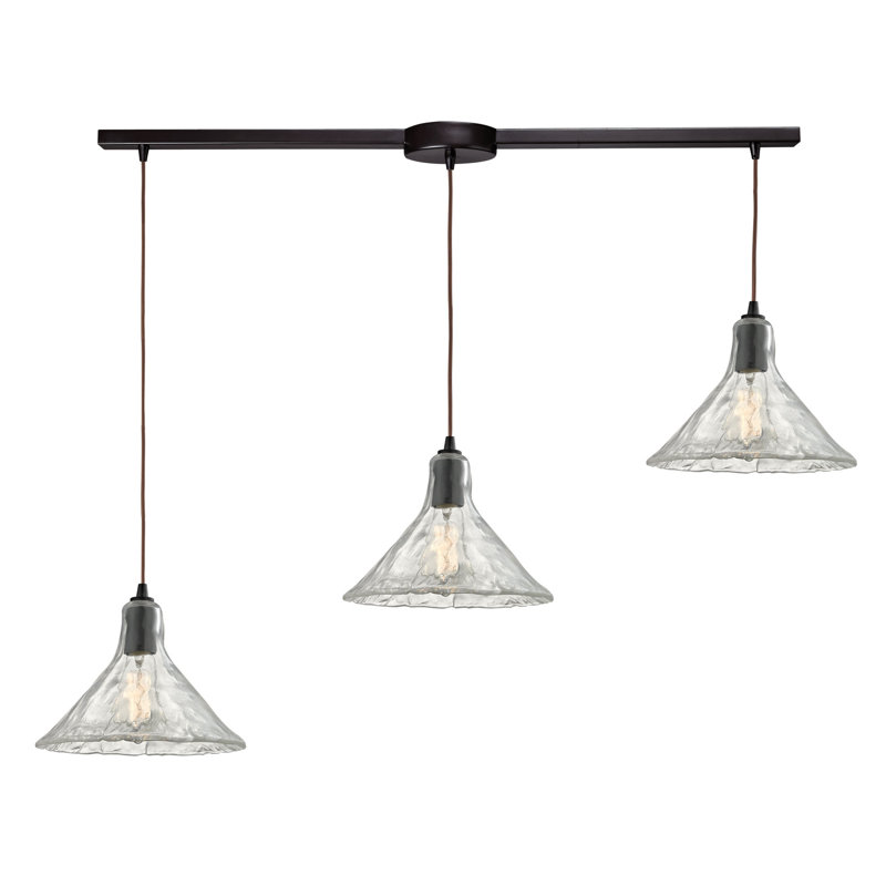 Oil Rubbed Bronze 3-Light Glass Island Pendant