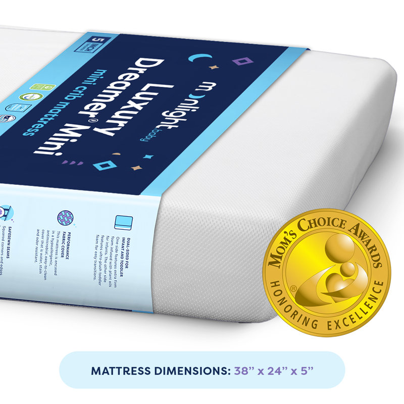 Luxury Dreamer Mini Crib Mattress with Gel Memory Foam