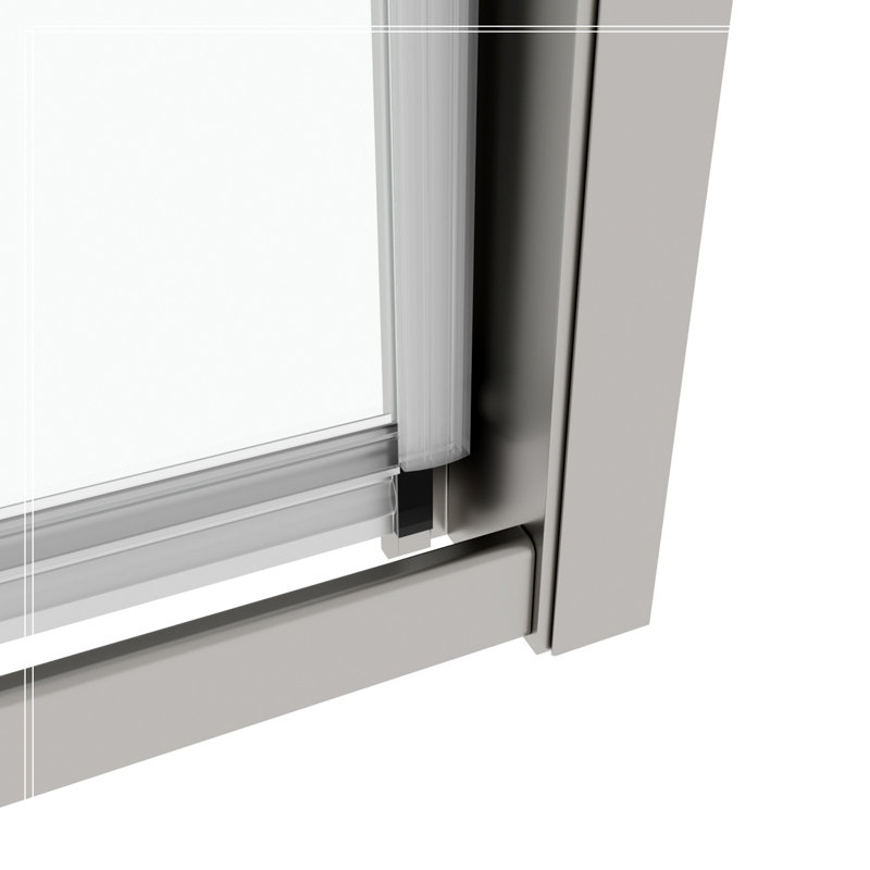 60 in. Chrome Framed Pivot Shower Door with Clear Glass