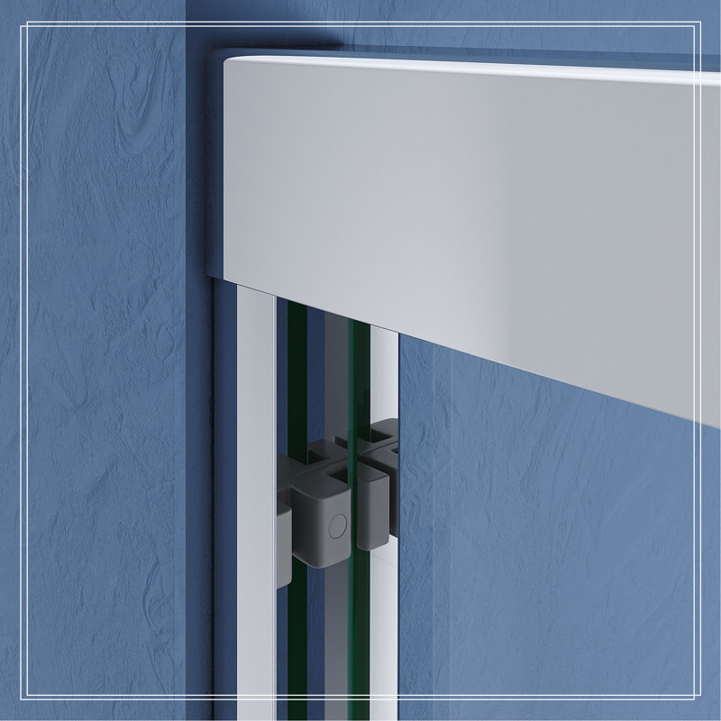 60" x 72" Semi Frameless Sliding Aluminum Shower Door with Clear Tempered Glass