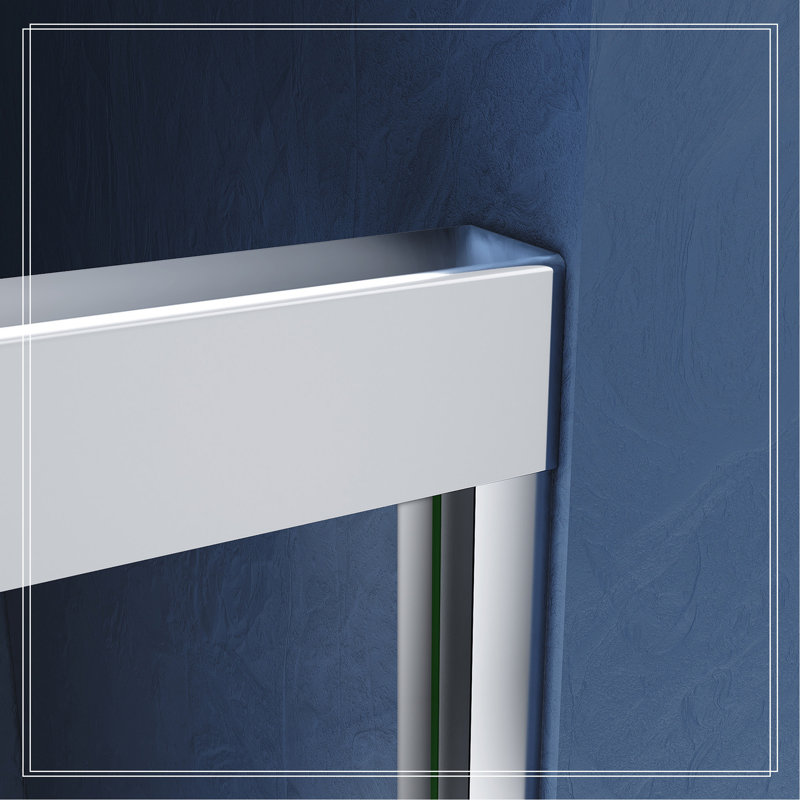 60" x 72" Semi Frameless Sliding Aluminum Shower Door with Clear Tempered Glass