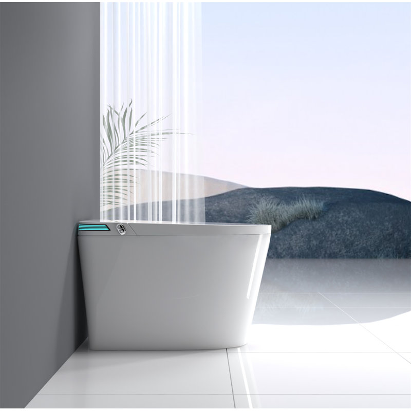 White High Efficiency Intelligent Smart Toilet with Heated Bidet Seat