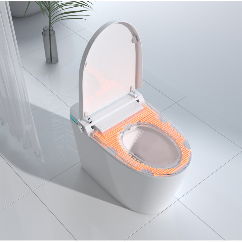 White High Efficiency Intelligent Smart Toilet with Heated Bidet Seat
