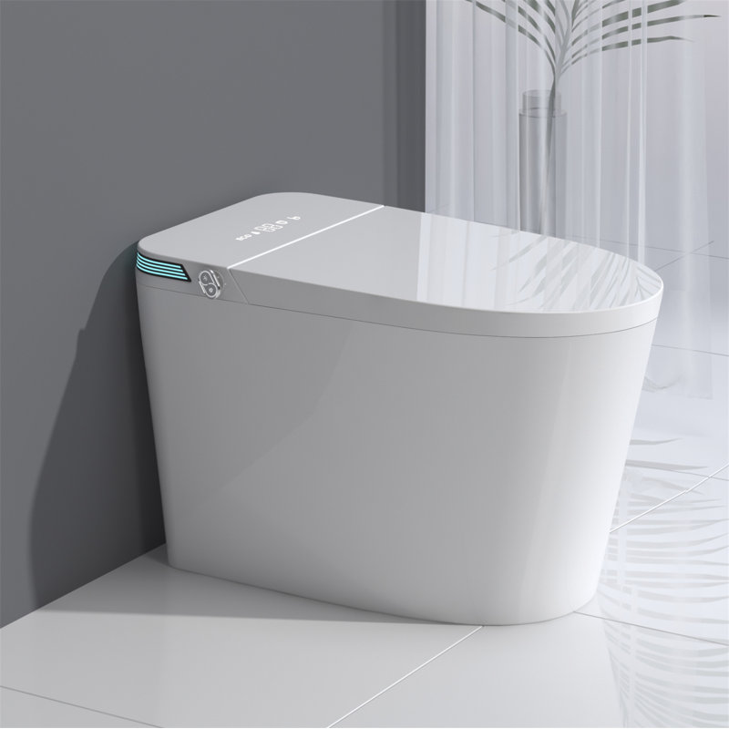 White High Efficiency Intelligent Smart Toilet with Heated Bidet Seat