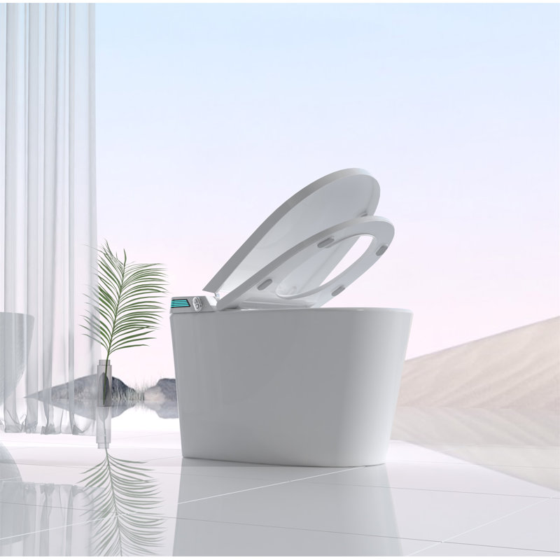 White High Efficiency Intelligent Smart Toilet with Heated Bidet Seat
