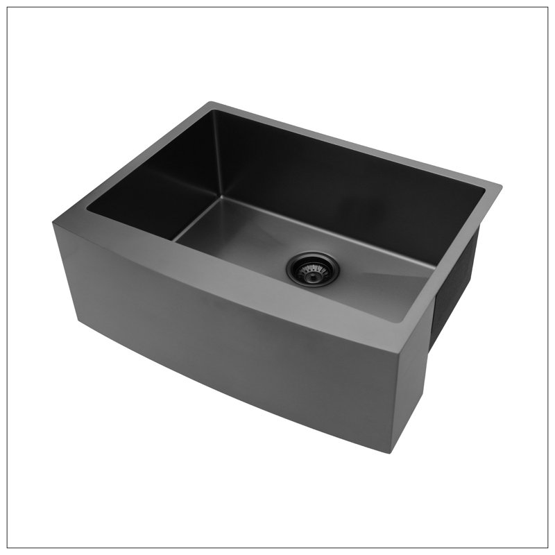 Matte Black Stainless Steel Farmhouse Apron Single Bowl Kitchen Sink