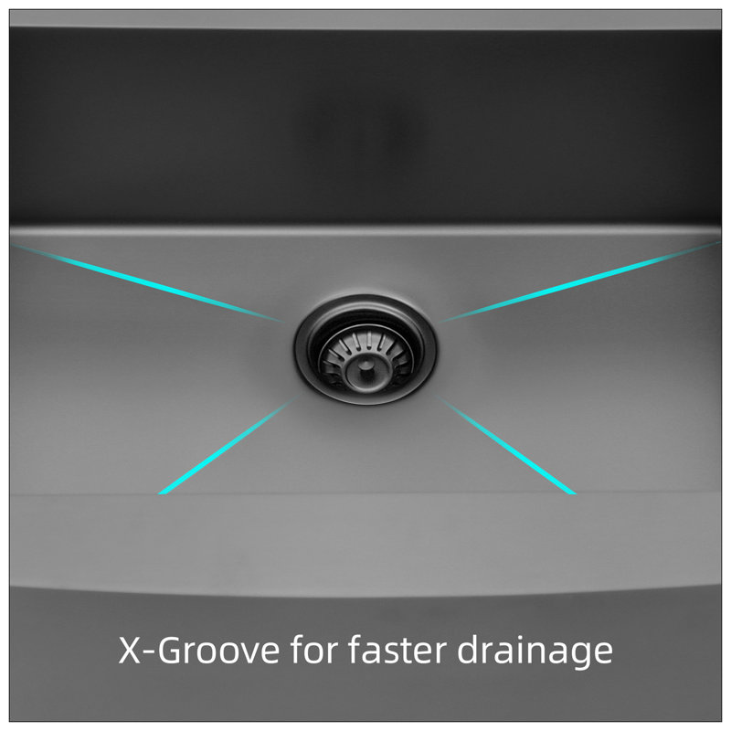 Matte Black Stainless Steel Farmhouse Apron Single Bowl Kitchen Sink