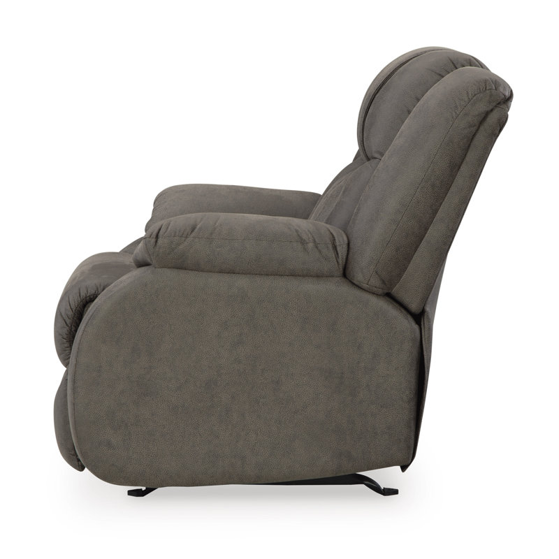 Gray Faux Leather Contemporary Recliner with Metal Frame