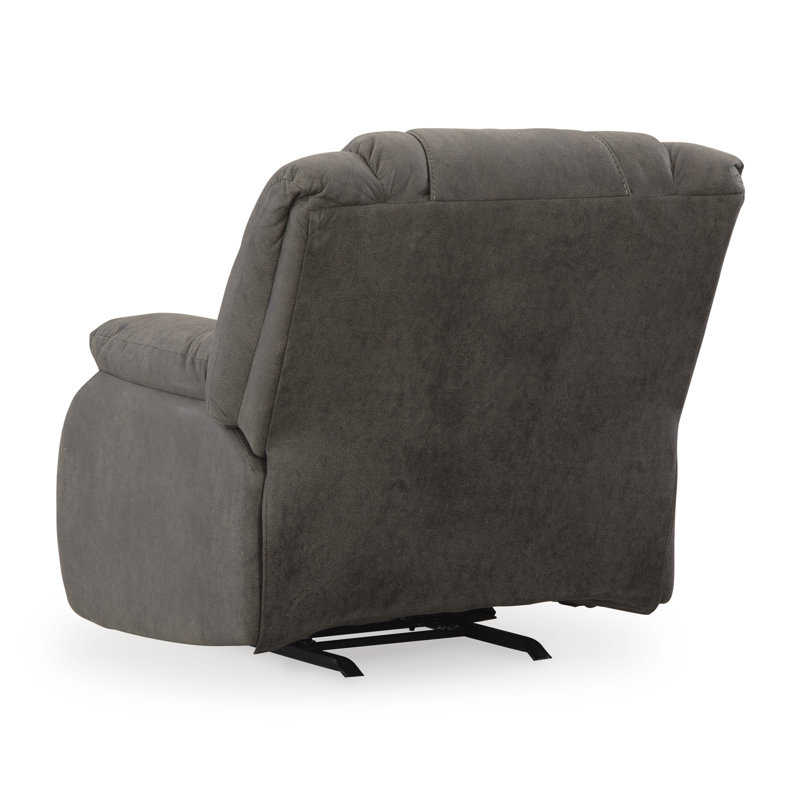 Gray Faux Leather Contemporary Recliner with Metal Frame