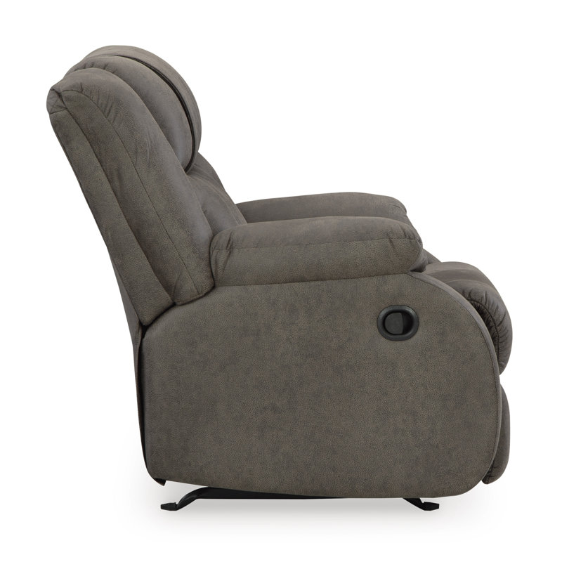 Gray Faux Leather Contemporary Recliner with Metal Frame