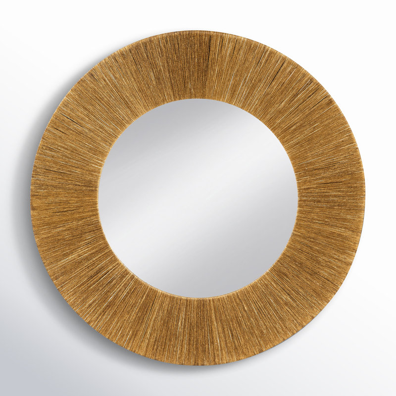 Natural Rope Round Wall Mirror with Glass Center