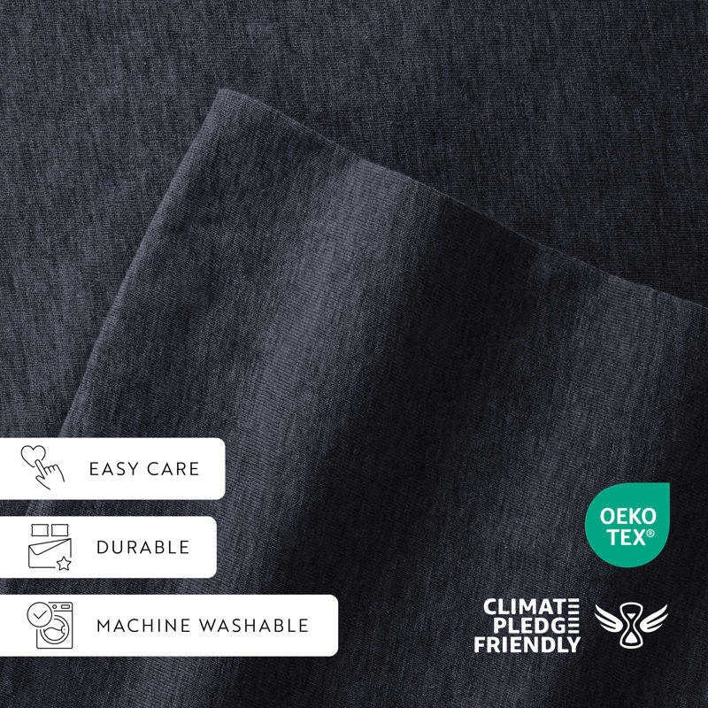 Navy Full Cotton Jersey Knit 4-Piece Bedding Set