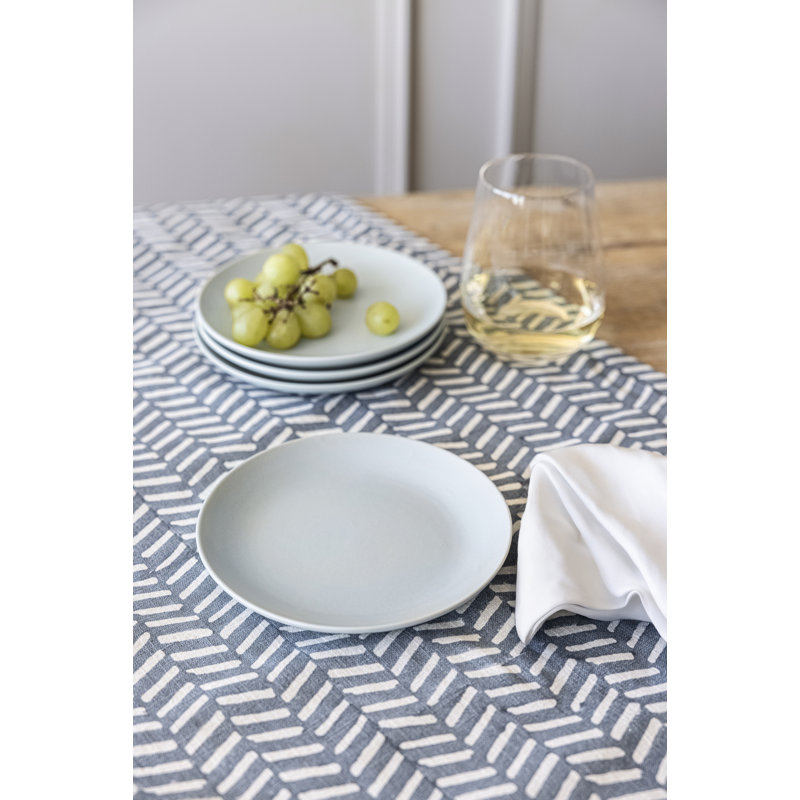 Light Blue Glossy Ceramic Appetizer Plates Set of 4