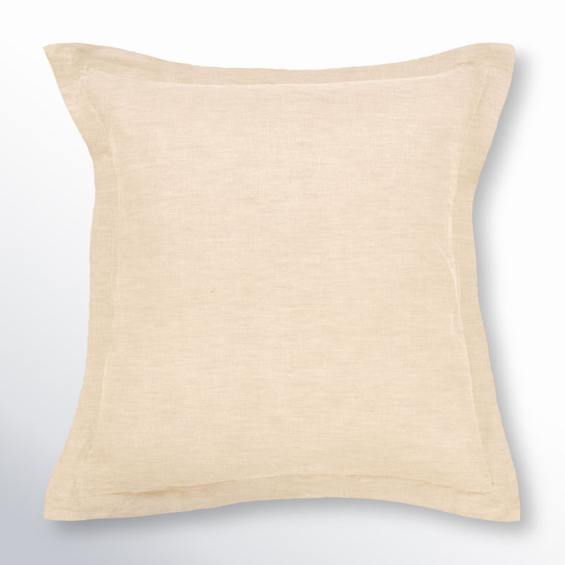 Putty Heather French Linen Flanged Euro Sham 27.5" x 27.5"