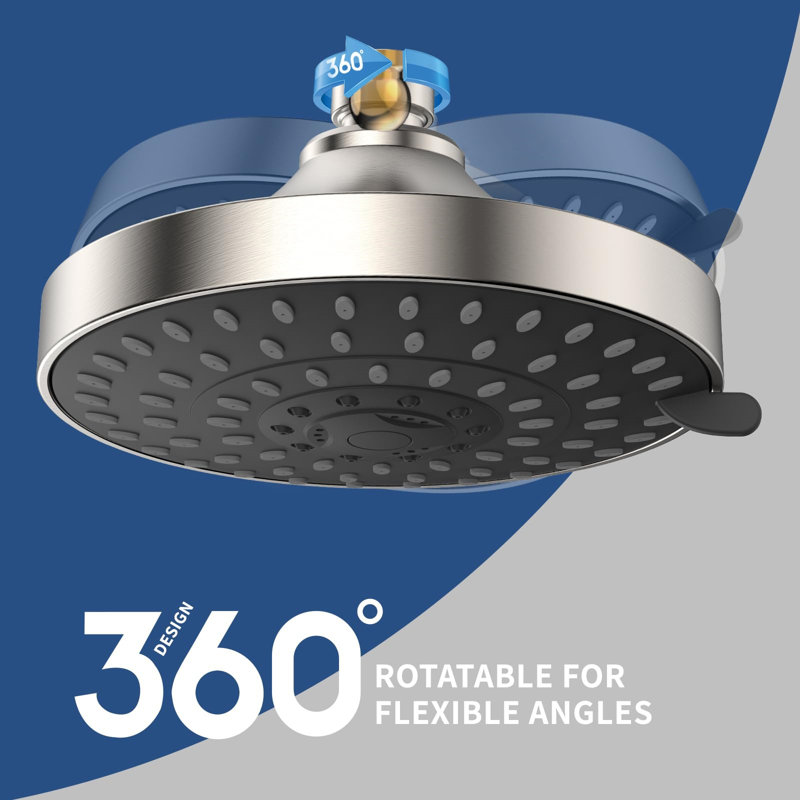 6-Inch Brushed Nickel High Pressure Rain Shower Head