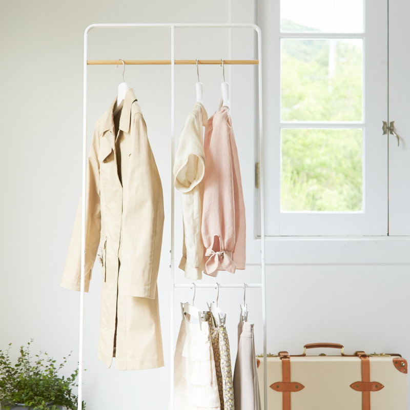 White 2-Level Coat Rack with Umbrella Stand