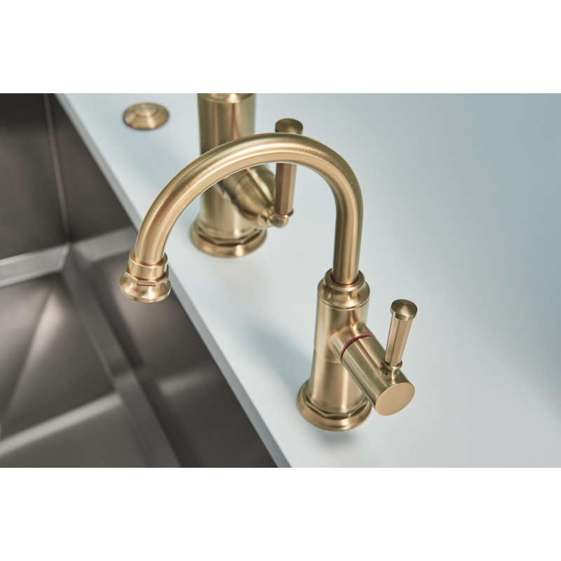 Luxe Gold Modern Deck Mounted Kitchen Faucet