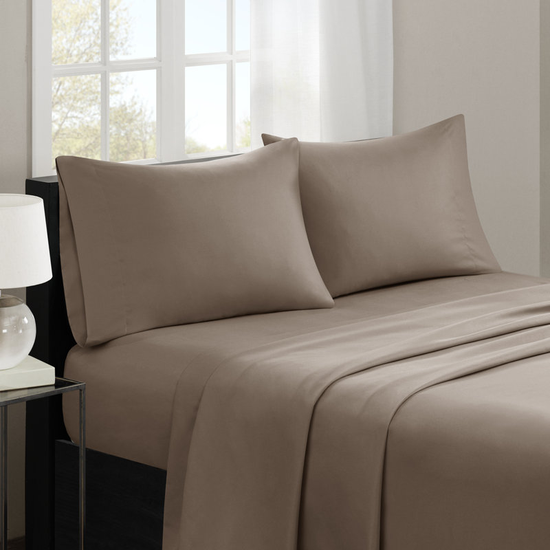 California King Blue Cotton Polyester Microfiber Sheet Set