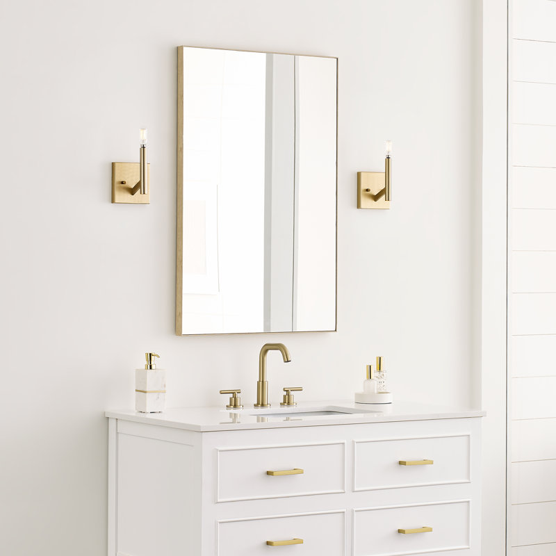 Sleek Satin Brass Outdoor Wall Sconce with Dimmable Light