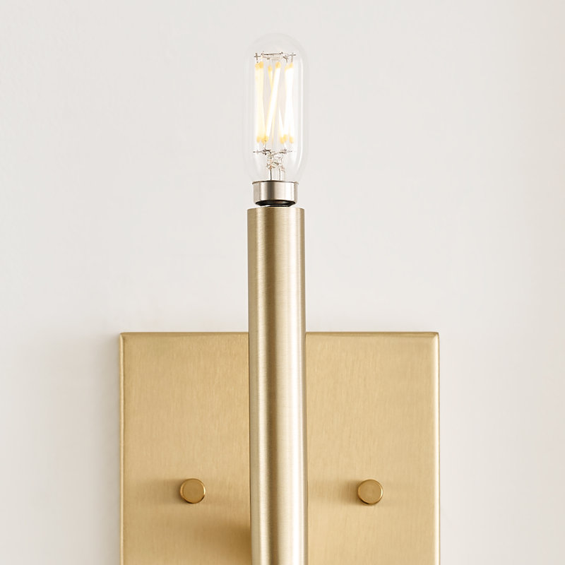 Sleek Satin Brass Outdoor Wall Sconce with Dimmable Light