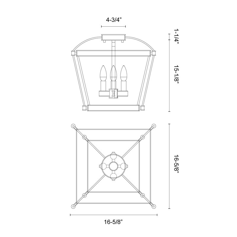 Urban Bronze 4-Light Semi Flush Mount Fixture