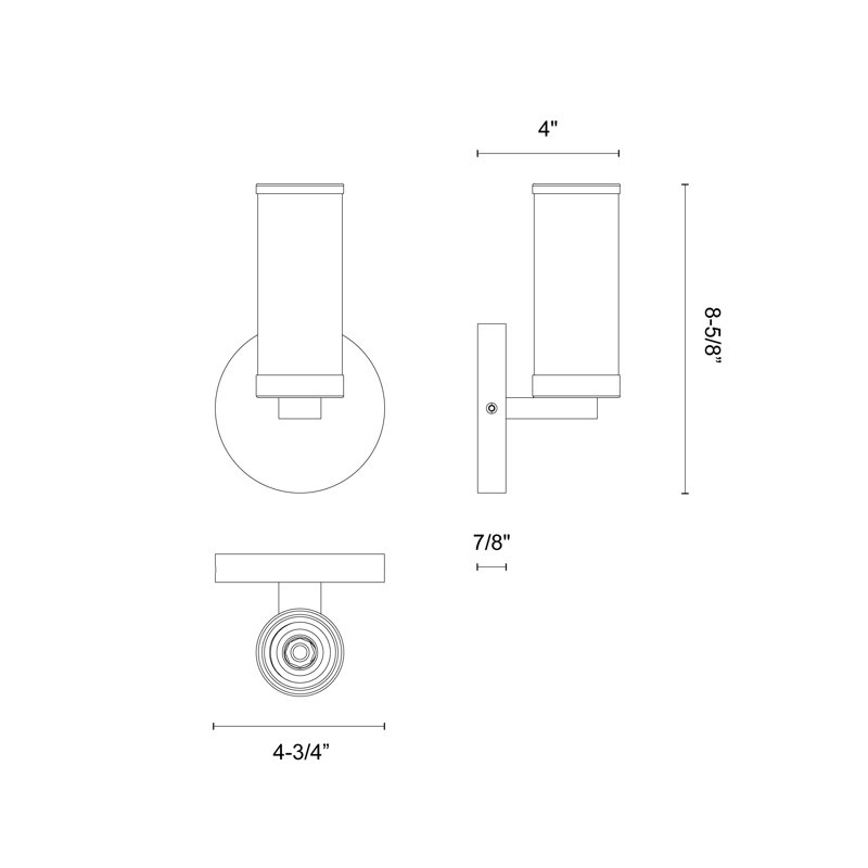 Alora Revolve Polished Nickel 8.63" Cylinder Wall Sconce
