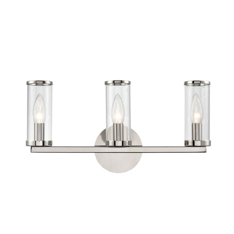 Polished Nickel Direct Wired Outdoor Vanity Light, Dimmable