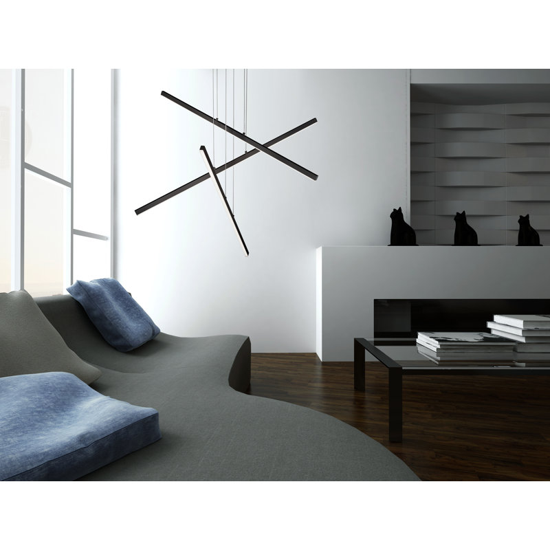 Vega Black Matte LED Kitchen Island Pendant Light