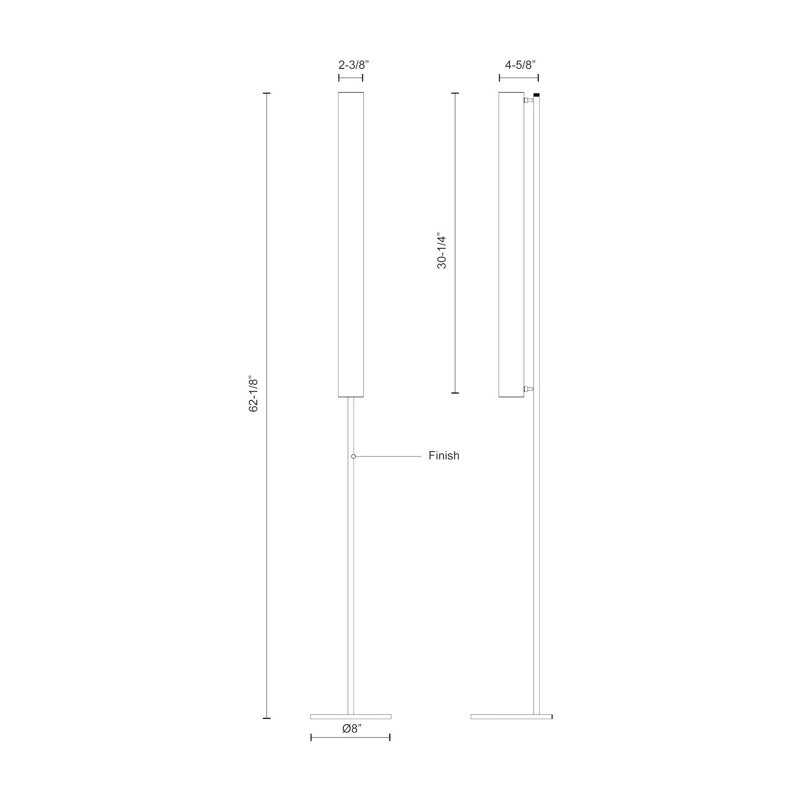 Gramercy Sleek Black LED Floor Lamp with Frosted Glass
