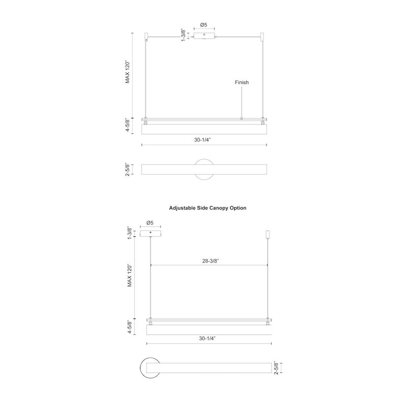 Gramercy Sleek Black LED Kitchen Island Linear Pendant