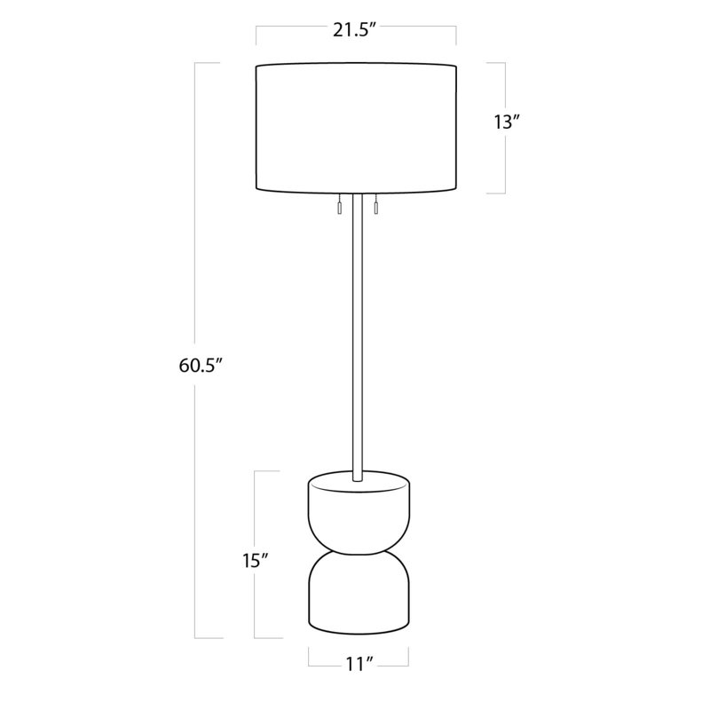 Adjustable White Linen Shade Floor Lamp with Polished Brass