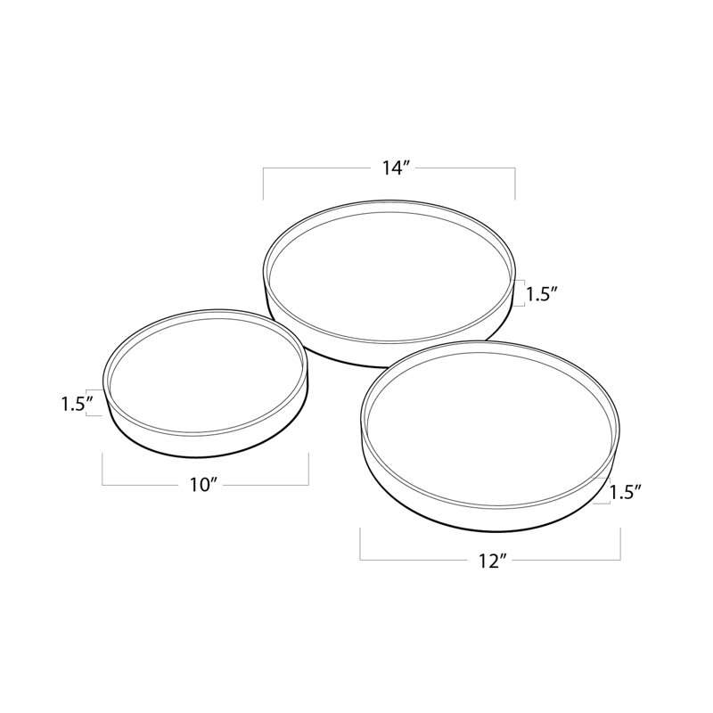 Assorted Steel and Marble Decorative Tray Set