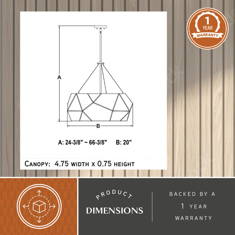 Euclid 20'' Black and Mercury Glass Geometric Pendant Light