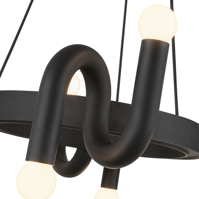 Sadie Matte Black Aluminum Steel 8-Light Chandelier