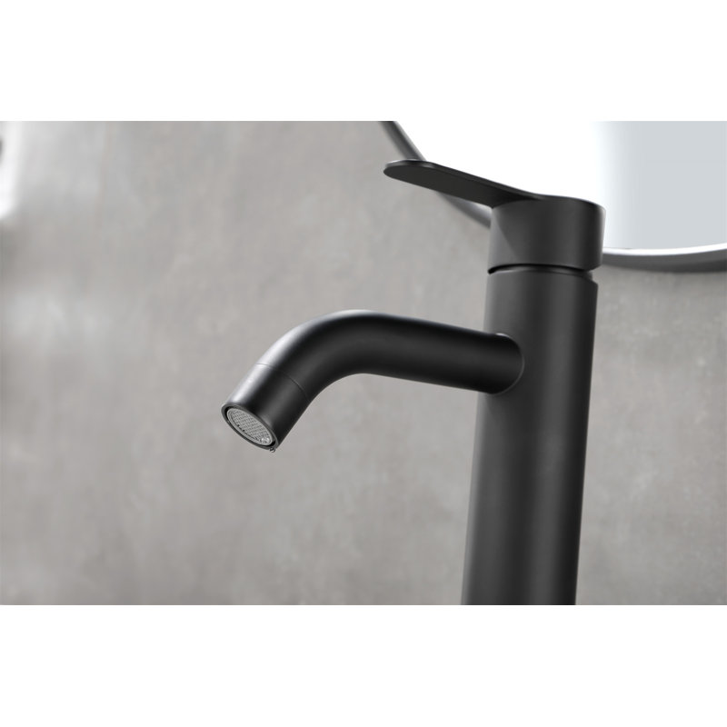 Matte Black Stainless Steel Single Handle Bathroom Faucet