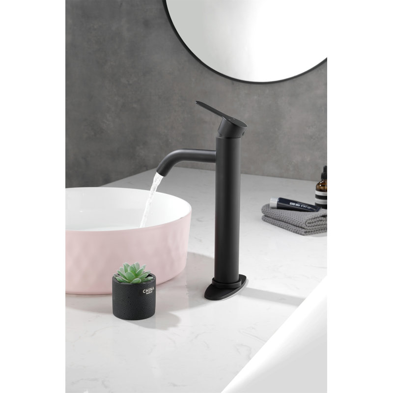 Matte Black Stainless Steel Single Handle Bathroom Faucet