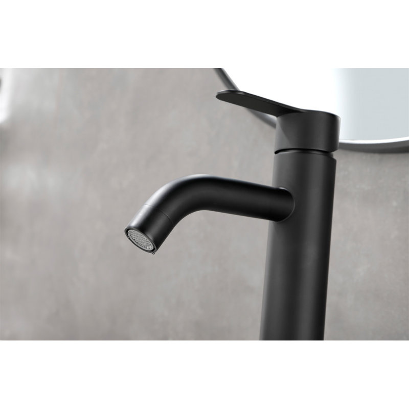 Matte Black Stainless Steel Single Handle Bathroom Faucet
