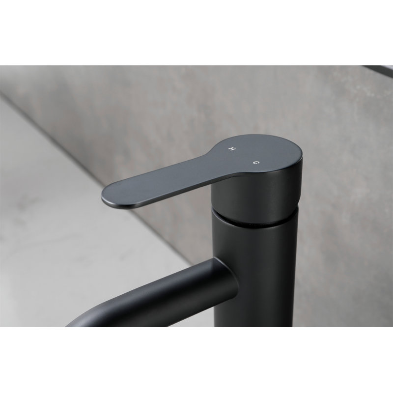 Matte Black Stainless Steel Single Handle Bathroom Faucet