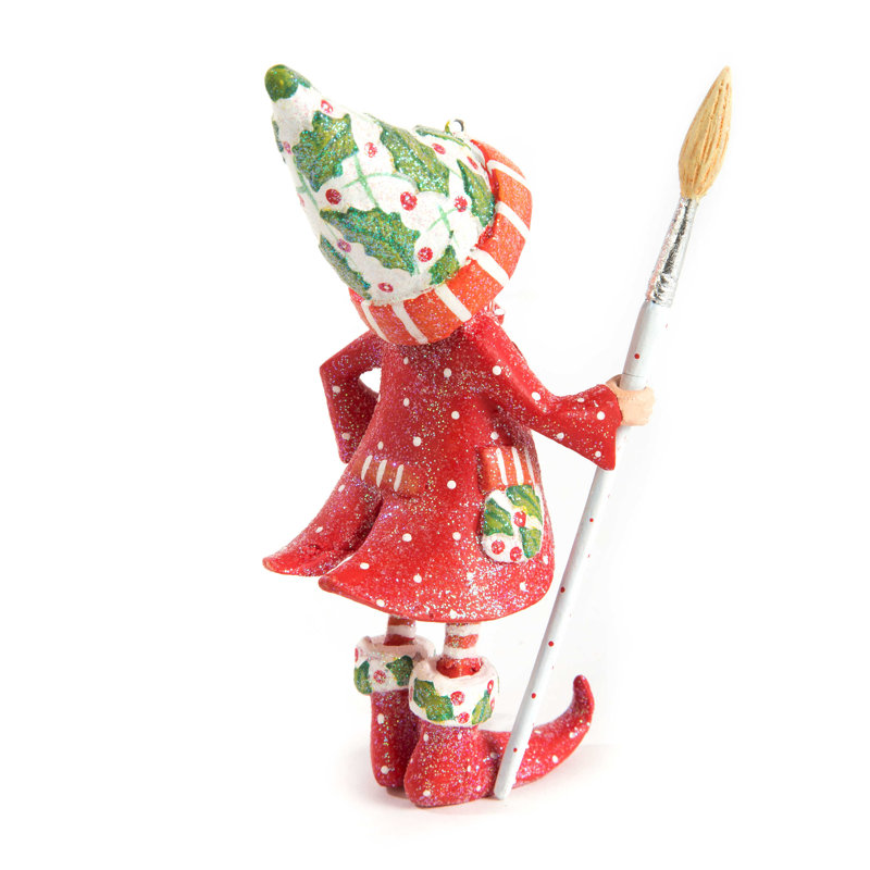 Hand-Painted Resin Elf Hanging Ornament Set