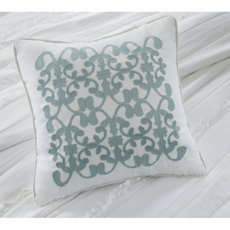 White Ruffled Microfiber King/Cal King 4-Piece Duvet Set