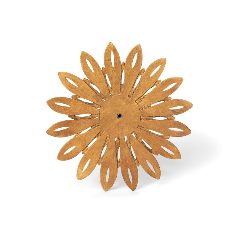 Small Gold Metal Wall Dahlia Decor